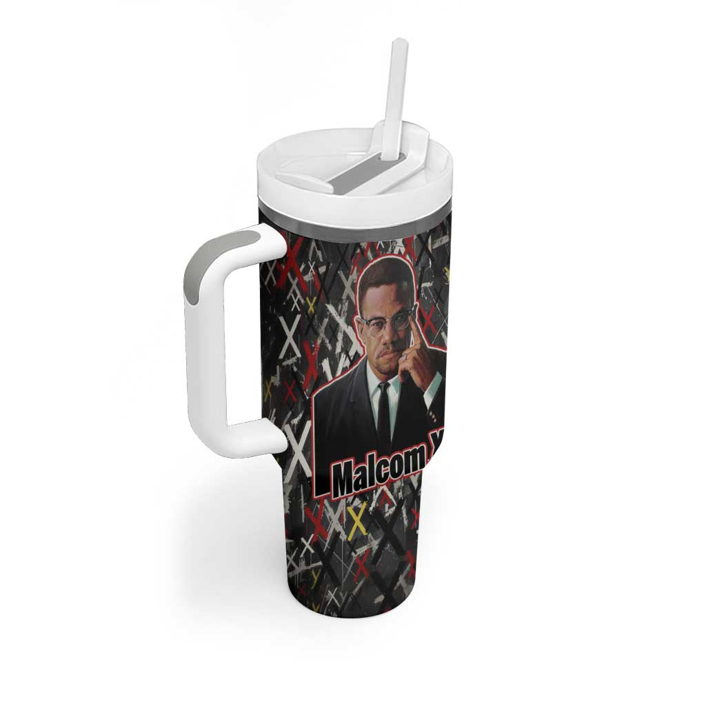 Malcolm X Tumbler With Handle Street Art Style Portrait Quote The Future Belongs to Those Who Prepare Civil Rights Tribute - Wonder Print Shop