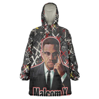 Malcolm X Wearable Blanket Hoodie Street Art Style Portrait Quote The Future Belongs to Those Who Prepare Civil Rights Tribute - Wonder Print Shop