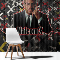 Malcolm X Window Curtain Street Art Style Portrait Quote The Future Belongs to Those Who Prepare Civil Rights Tribute - Wonder Print Shop