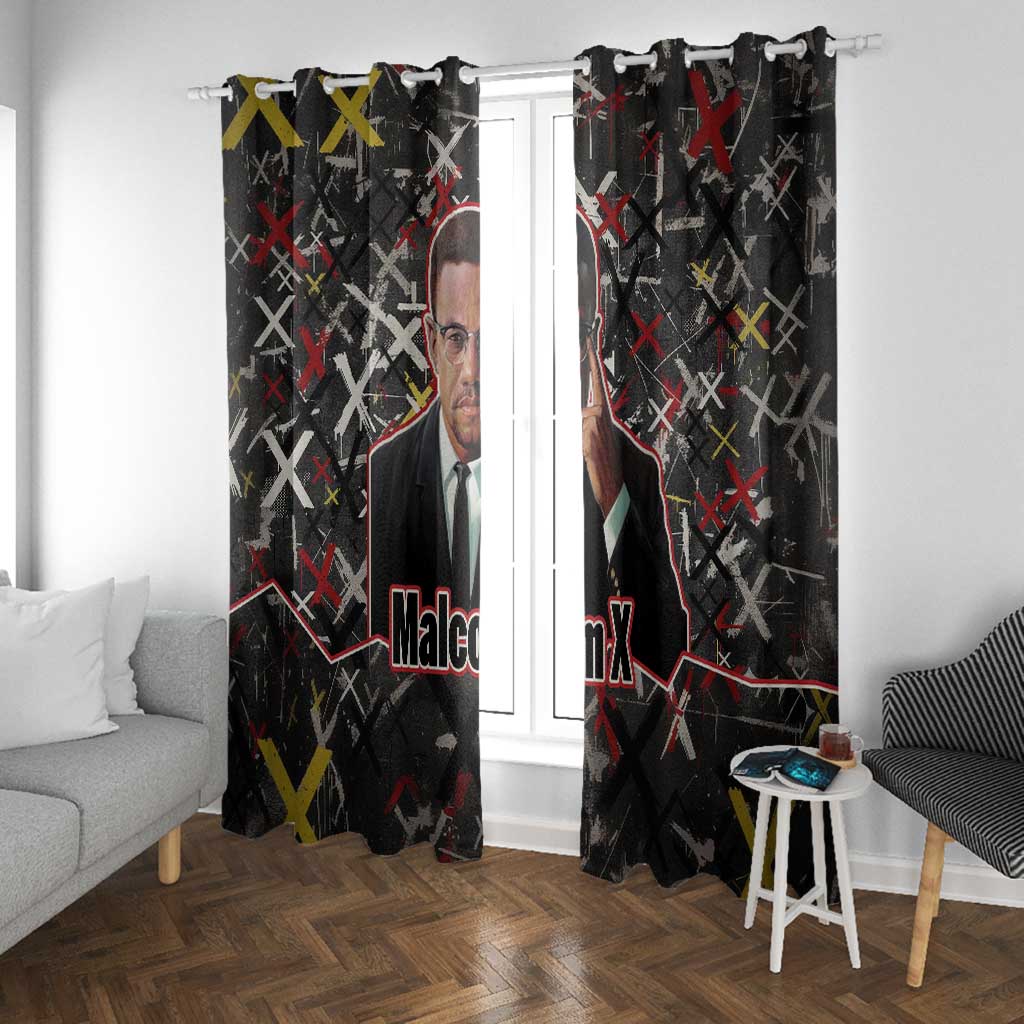 Malcolm X Window Curtain Street Art Style Portrait Quote The Future Belongs to Those Who Prepare Civil Rights Tribute - Wonder Print Shop