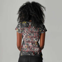 Malcolm X Women V-Neck T-Shirt Street Art Style Portrait Quote The Future Belongs to Those Who Prepare Civil Rights Tribute TS04
