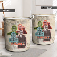 Malcolm X Laundry Basket Pop Art Portrait Collage Civil Rights Activist Retro Style Design - Wonder Print Shop