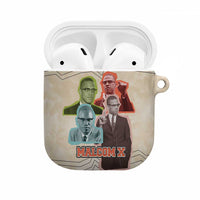 Malcolm X AirPods Case Pop Art Portrait Collage Civil Rights Activist Retro Style Design - Wonder Print Shop