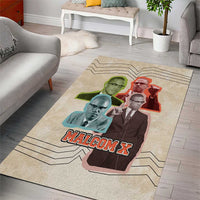 Malcolm X Area Rug Pop Art Portrait Collage Civil Rights Activist Retro Style Design - Wonder Print Shop