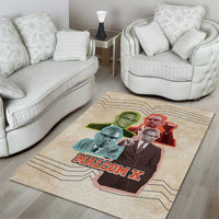 Malcolm X Area Rug Pop Art Portrait Collage Civil Rights Activist Retro Style Design - Wonder Print Shop