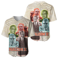 Malcolm X Baseball Jersey Pop Art Portrait Collage Civil Rights Activist Retro Style Design TS04