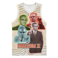 Malcolm X Basketball Jersey Pop Art Portrait Collage Civil Rights Activist Retro Style Design - Wonder Print Shop