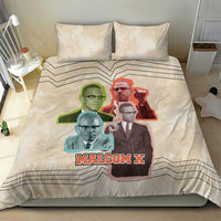 Malcolm X Bedding Set Pop Art Portrait Collage Civil Rights Activist Retro Style Design - Wonder Print Shop