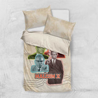 Malcolm X Bedding Set Pop Art Portrait Collage Civil Rights Activist Retro Style Design - Wonder Print Shop
