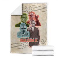 Malcolm X Blanket Pop Art Portrait Collage Civil Rights Activist Retro Style Design - Wonder Print Shop