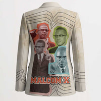 Malcolm X Blazer Pop Art Portrait Collage Civil Rights Activist Retro Style Design - Wonder Print Shop