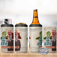 Malcolm X 4 in 1 Can Cooler Tumbler Pop Art Portrait Collage Civil Rights Activist Retro Style Design - Wonder Print Shop