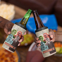 Malcolm X 4 in 1 Can Cooler Tumbler Pop Art Portrait Collage Civil Rights Activist Retro Style Design - Wonder Print Shop