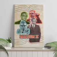 Malcolm X Canvas Wall Art Pop Art Portrait Collage Civil Rights Activist Retro Style Design - Wonder Print Shop