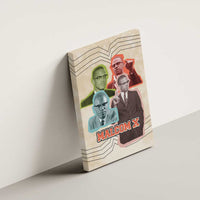 Malcolm X Canvas Wall Art Pop Art Portrait Collage Civil Rights Activist Retro Style Design - Wonder Print Shop