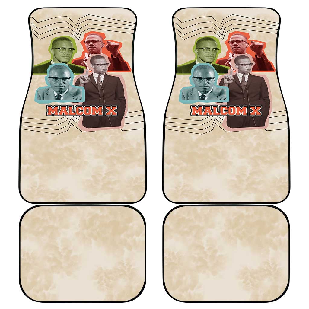 Malcolm X Car Mats Pop Art Portrait Collage Civil Rights Activist Retro Style Design - Wonder Print Shop