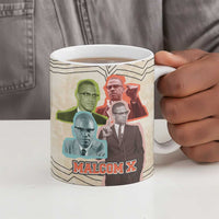 Malcolm X Ceramic Mug Pop Art Portrait Collage Civil Rights Activist Retro Style Design - Wonder Print Shop