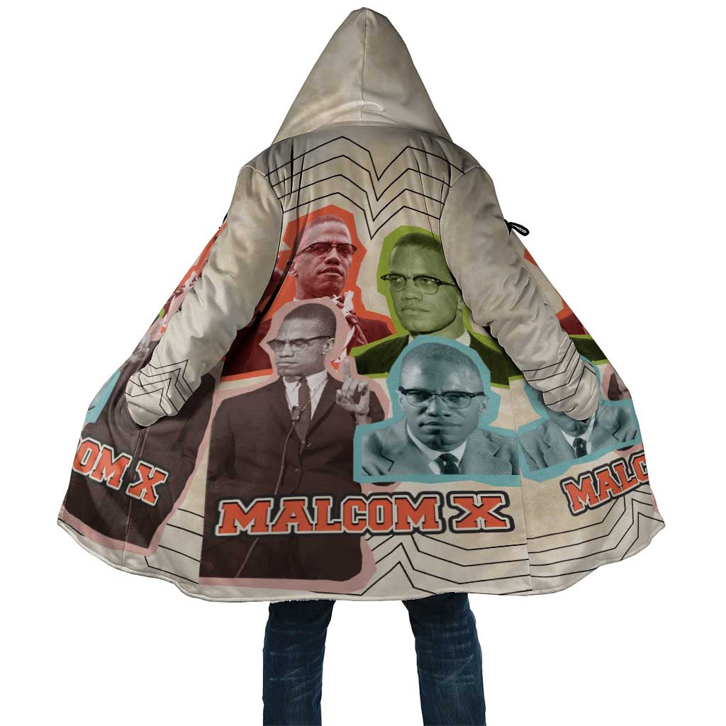 Malcolm X Cloak Pop Art Portrait Collage Civil Rights Activist Retro Style Design - Wonder Print Shop