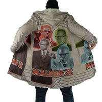 Malcolm X Cloak Pop Art Portrait Collage Civil Rights Activist Retro Style Design - Wonder Print Shop