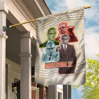 Malcolm X Garden Flag Pop Art Portrait Collage Civil Rights Activist Retro Style Design - Wonder Print Shop