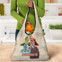 Malcolm X Grocery Bag Pop Art Portrait Collage Civil Rights Activist Retro Style Design - Wonder Print Shop
