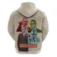 Malcolm X Hoodie Pop Art Portrait Collage Civil Rights Activist Retro Style Design - Wonder Print Shop