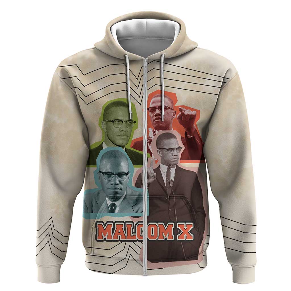 Malcolm X Hoodie Pop Art Portrait Collage Civil Rights Activist Retro Style Design - Wonder Print Shop