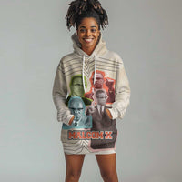 Malcolm X Hoodie Dress Pop Art Portrait Collage Civil Rights Activist Retro Style Design - Wonder Print Shop