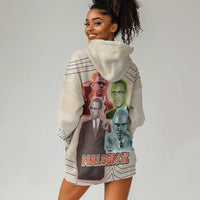 Malcolm X Hoodie Dress Pop Art Portrait Collage Civil Rights Activist Retro Style Design - Wonder Print Shop