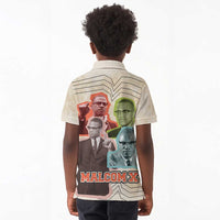 Malcolm X Kid Polo Shirt Pop Art Portrait Collage Civil Rights Activist Retro Style Design TS04