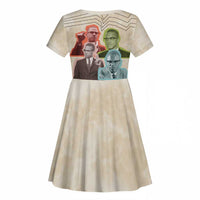 Malcolm X Kid Short Sleeve Dress Pop Art Portrait Collage Civil Rights Activist Retro Style Design TS04