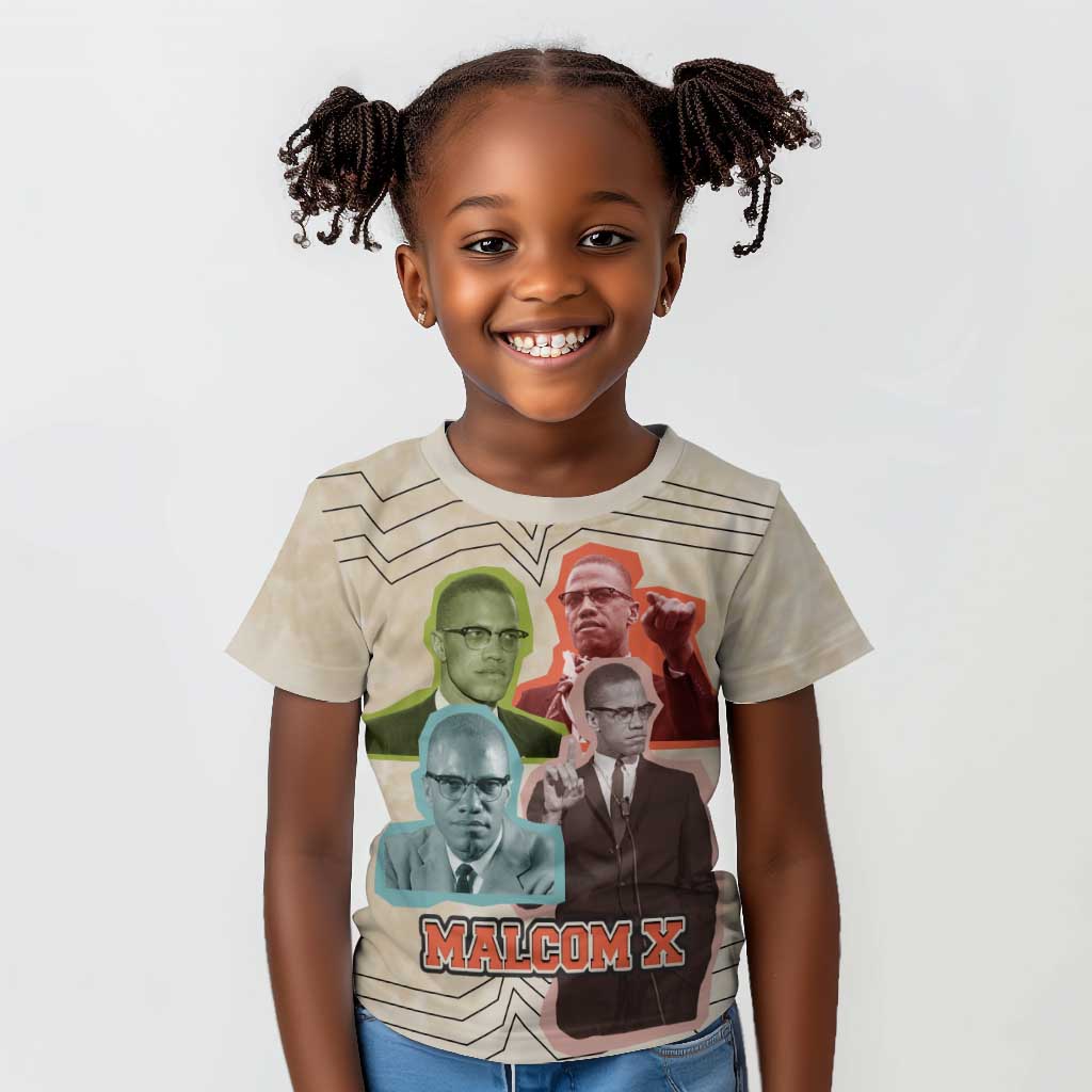 Malcolm X Kid T shirt Pop Art Portrait Collage Civil Rights Activist Retro Style Design TS04