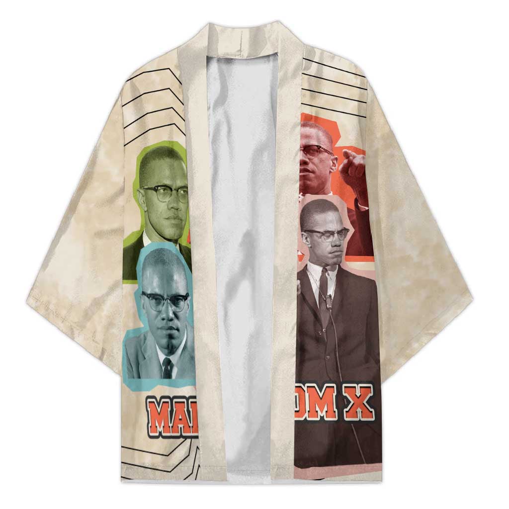 Malcolm X Kimono Pop Art Portrait Collage Civil Rights Activist Retro Style Design - Wonder Print Shop