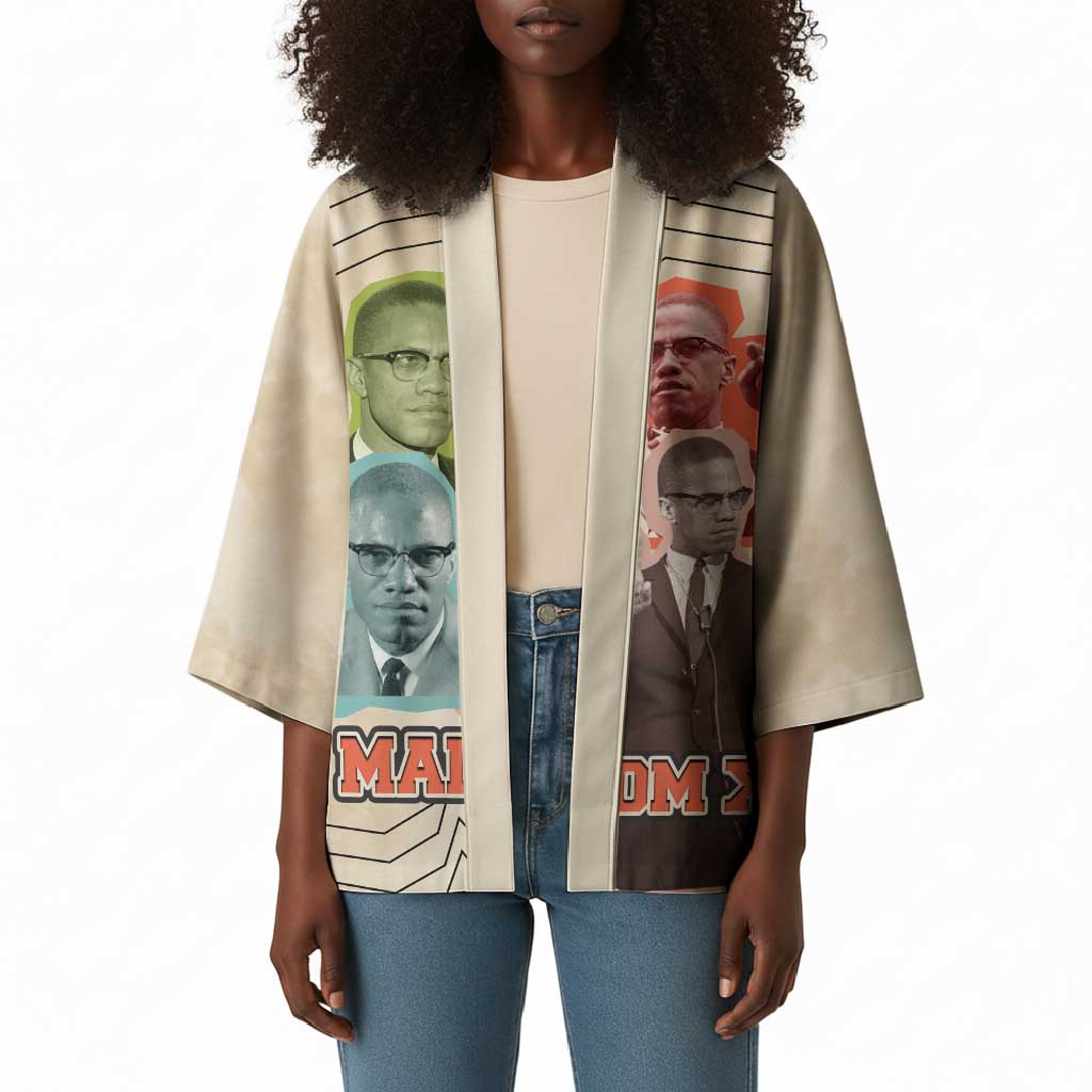 Malcolm X Kimono Pop Art Portrait Collage Civil Rights Activist Retro Style Design - Wonder Print Shop