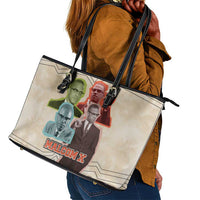 Malcolm X Leather Tote Bag Pop Art Portrait Collage Civil Rights Activist Retro Style Design - Wonder Print Shop
