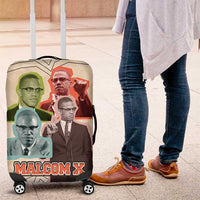 Malcolm X Luggage Cover Pop Art Portrait Collage Civil Rights Activist Retro Style Design - Wonder Print Shop