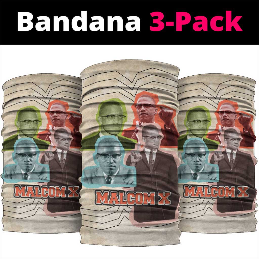 Malcolm X Neck Gaiter Pop Art Portrait Collage Civil Rights Activist Retro Style Design - Wonder Print Shop
