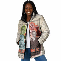 Malcolm X Padded Jacket Pop Art Portrait Collage Civil Rights Activist Retro Style Design - Wonder Print Shop