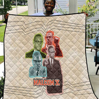 Malcolm X Quilt Pop Art Portrait Collage Civil Rights Activist Retro Style Design - Wonder Print Shop
