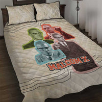 Malcolm X Quilt Bed Set Pop Art Portrait Collage Civil Rights Activist Retro Style Design - Wonder Print Shop