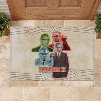 Malcolm X Rubber Doormat Pop Art Portrait Collage Civil Rights Activist Retro Style Design - Wonder Print Shop