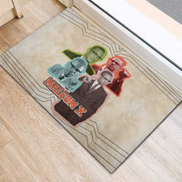 Malcolm X Rubber Doormat Pop Art Portrait Collage Civil Rights Activist Retro Style Design - Wonder Print Shop