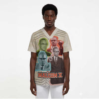 Malcolm X Scrub Top Pop Art Portrait Collage Civil Rights Activist Retro Style Design - Wonder Print Shop