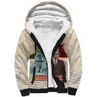 Malcolm X Sherpa Hoodie Pop Art Portrait Collage Civil Rights Activist Retro Style Design - Wonder Print Shop