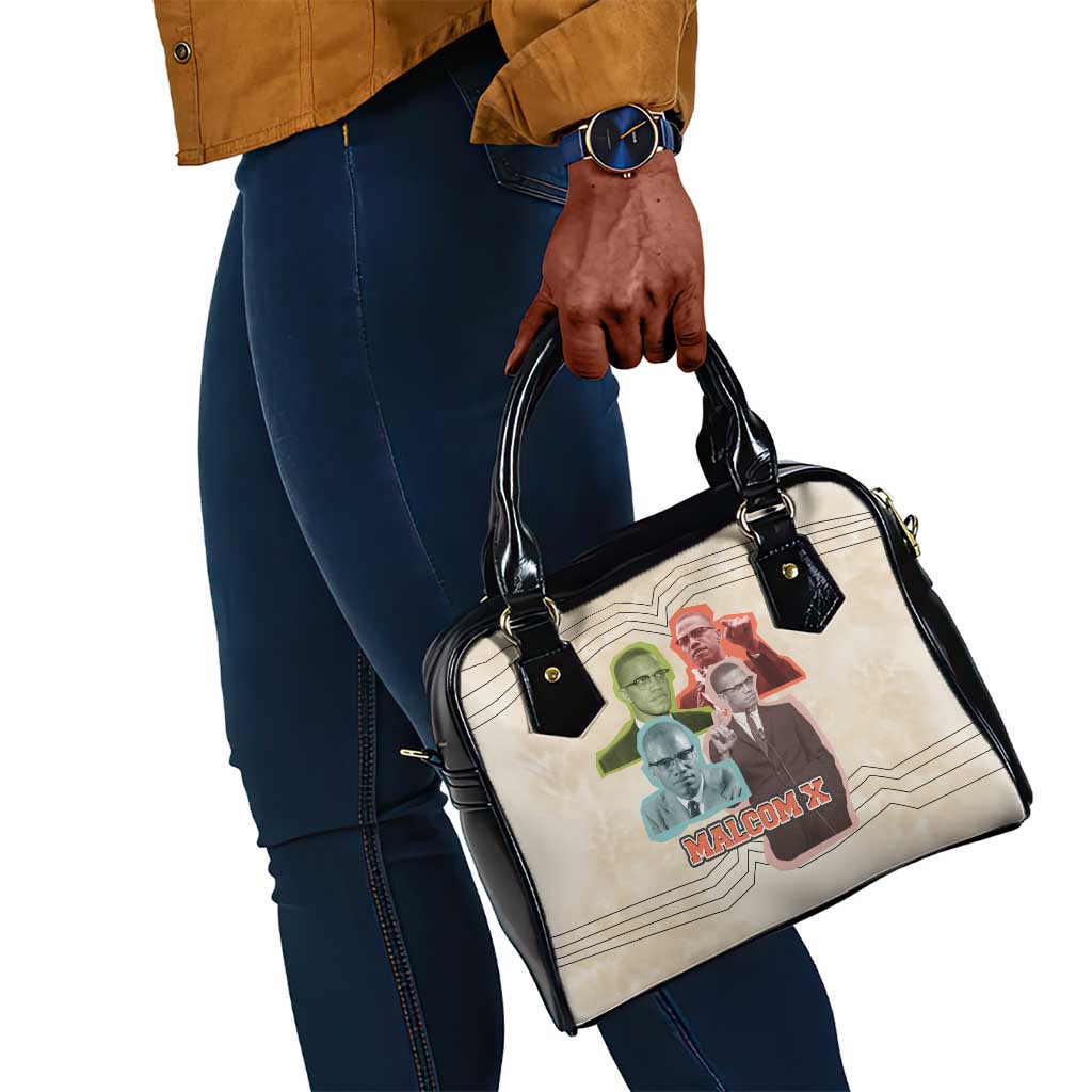 Malcolm X Shoulder Handbag Pop Art Portrait Collage Civil Rights Activist Retro Style Design - Wonder Print Shop