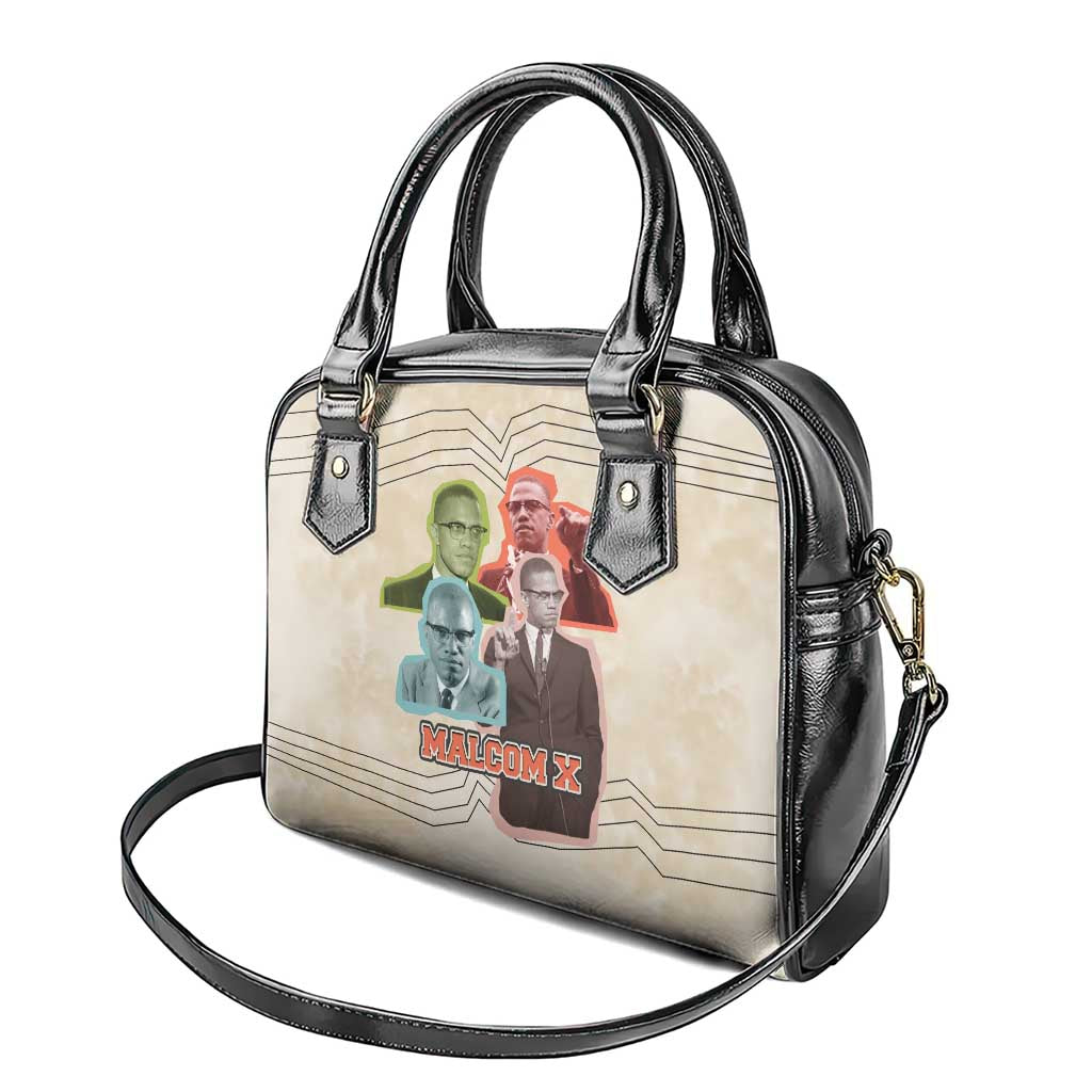 Malcolm X Shoulder Handbag Pop Art Portrait Collage Civil Rights Activist Retro Style Design - Wonder Print Shop