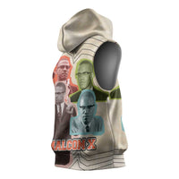 Malcolm X Sleeveless Hoodie Pop Art Portrait Collage Civil Rights Activist Retro Style Design - Wonder Print Shop