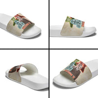 Malcolm X Slide Sandals Pop Art Portrait Collage Civil Rights Activist Retro Style Design - Wonder Print Shop