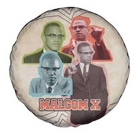 Malcolm X Spare Tire Cover Pop Art Portrait Collage Civil Rights Activist Retro Style Design - Wonder Print Shop