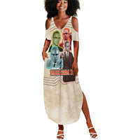 Malcolm X Summer Maxi Dress Pop Art Portrait Collage Civil Rights Activist Retro Style Design TS04